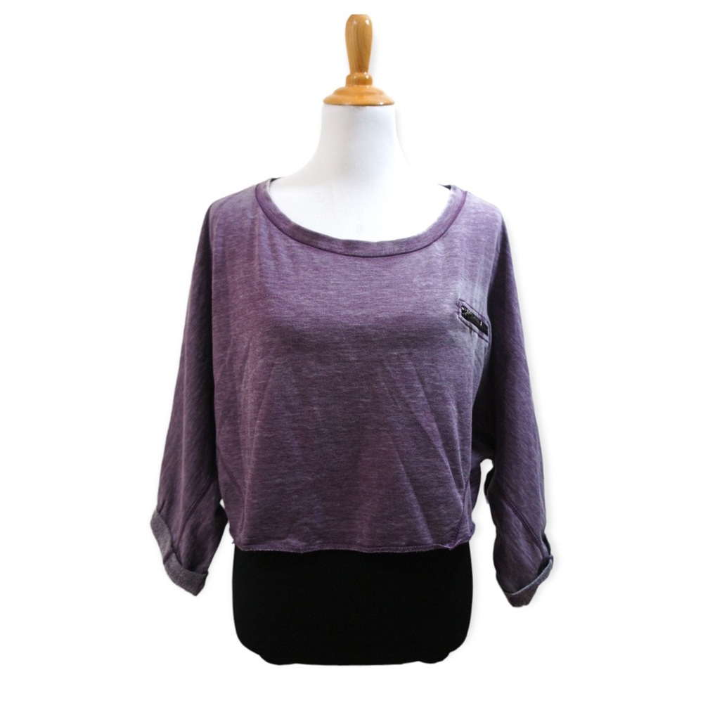 A N m Wash Out 80s Crop Top Baggy Cotton  L